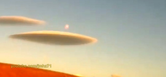 Deux étranges nuages éjectent une sphère lumineuse (Chilie)