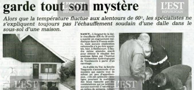 Une dalle de sol chauffe mystérieusement près de Nancy
