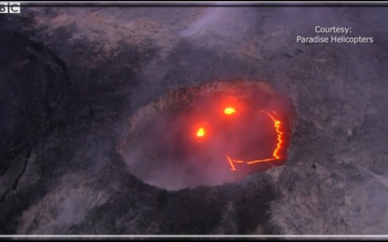 Hawaii: Un smiley apparaît dans le volcan Kilauea