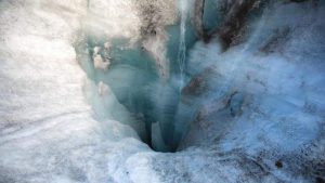 Close up of the melting glacier Iceland